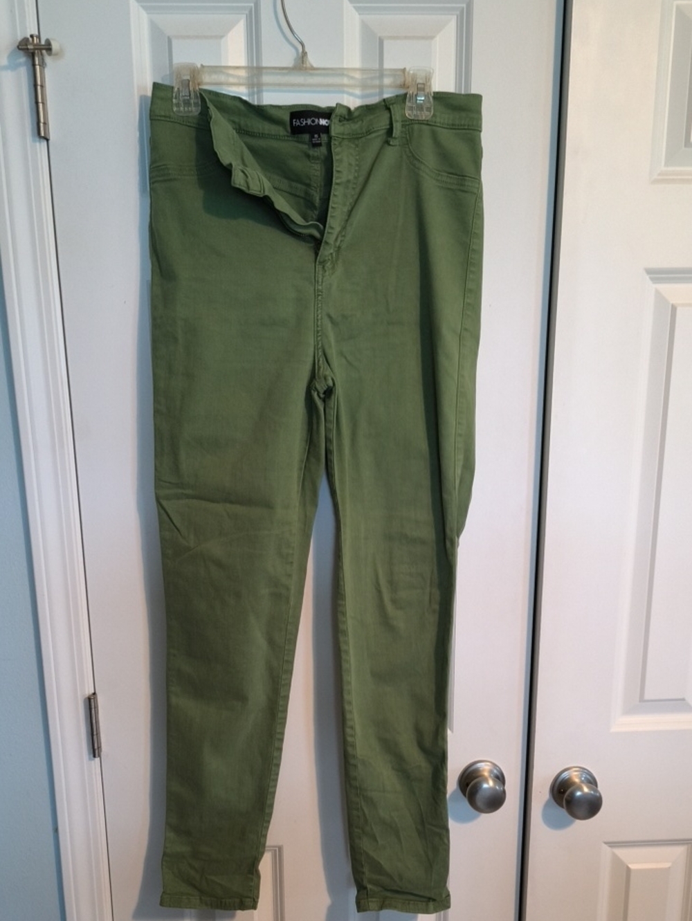 Fashion Nova Olive Green High-Waist Skinny Jeans